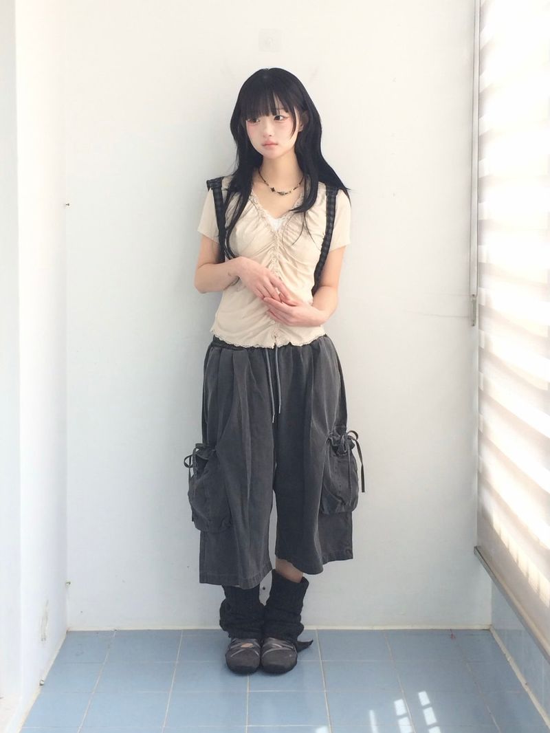 vintage shirring button t