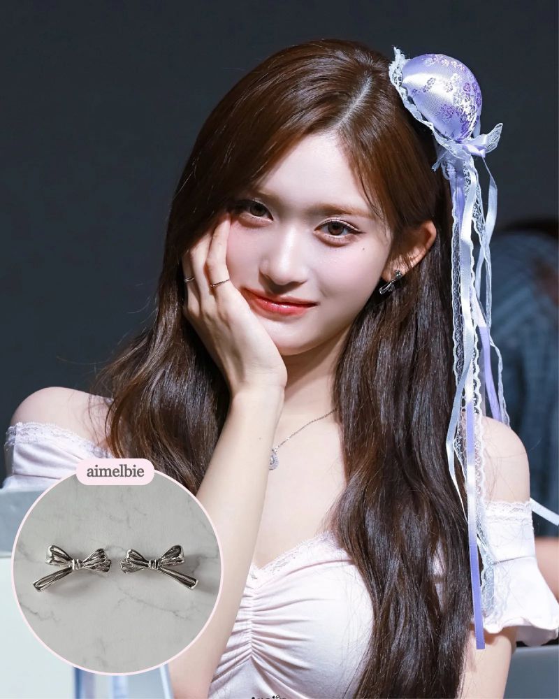 [Choi Yena, IVE Leeseo Piercing] Dalia Ribbon Piercing - Silver Color