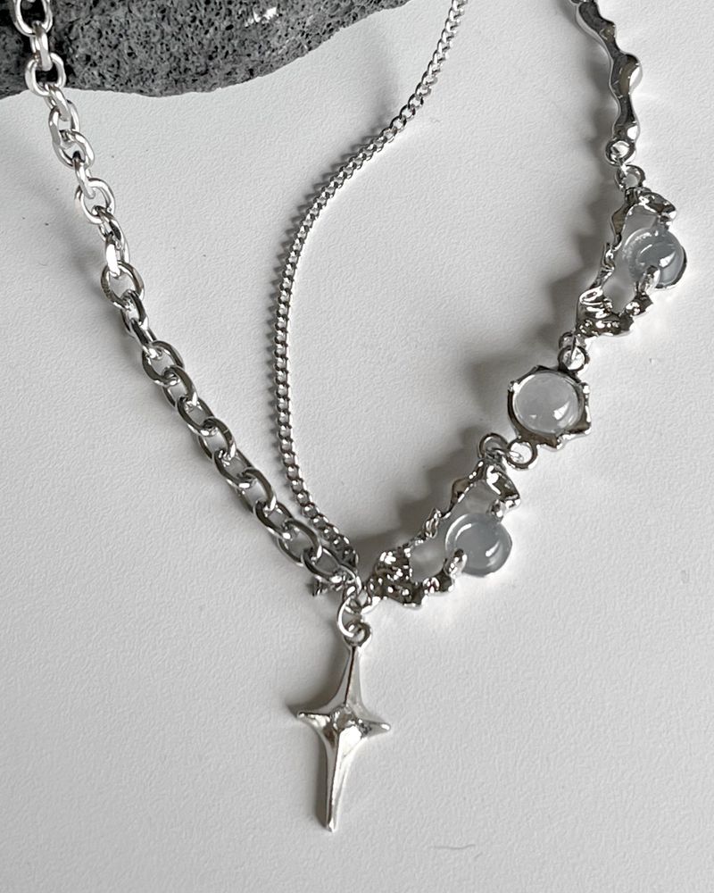 WONDER WONDER(ワンダーワンダー)の「Smet Beads Jewelry Chain Silver Necklace(Accessories)」