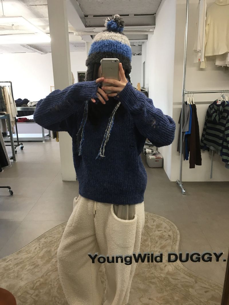Wool Touch Grunge Knit (4color)