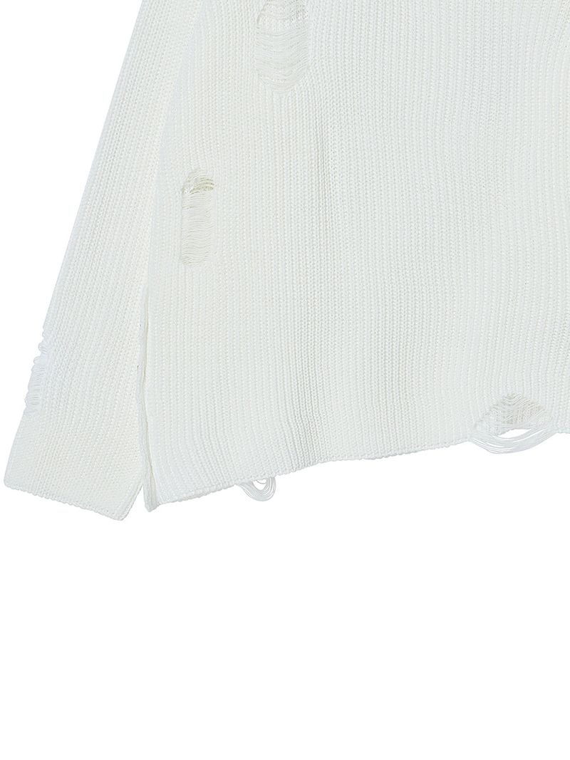 DAMAGE OFF SHOULDER KNIT WHITE