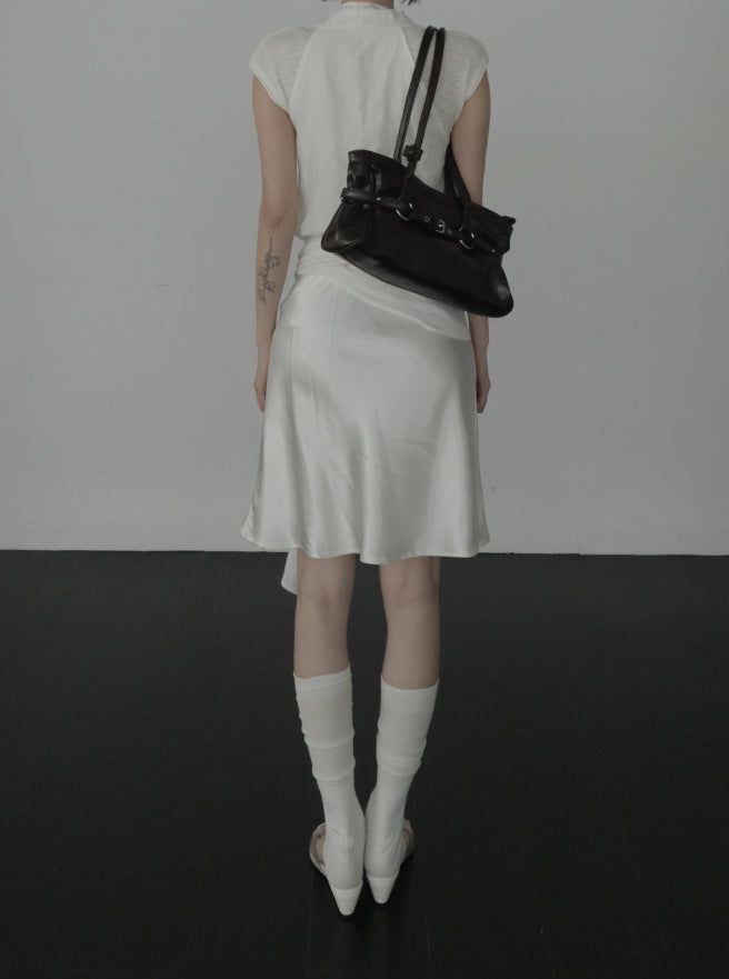 Riel Satin Midi Skirt