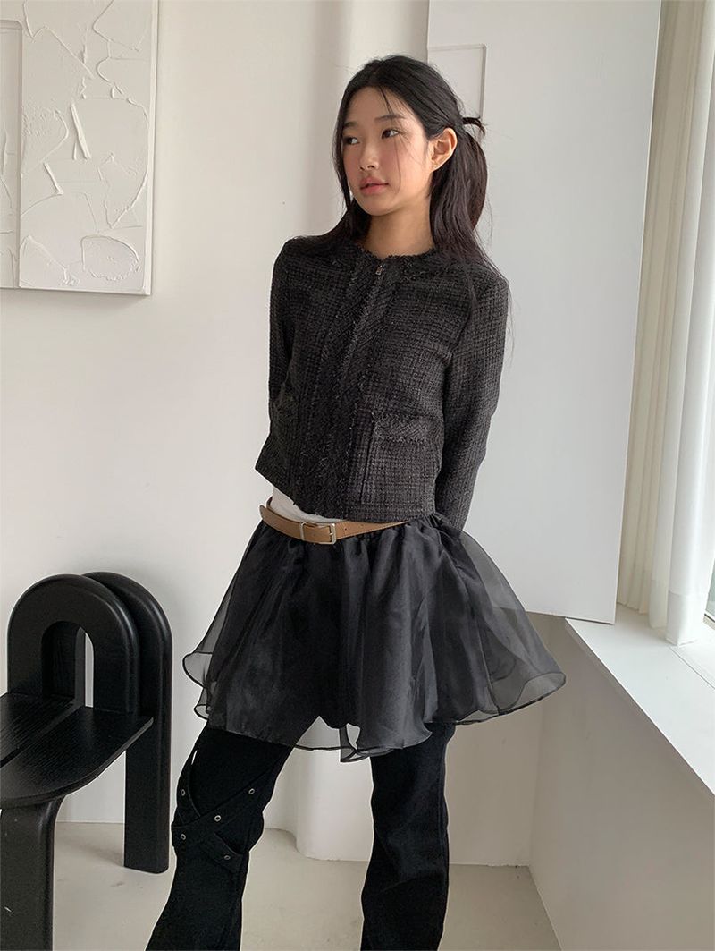 VEIL ORGANZA FRILL SKIRT (3C)