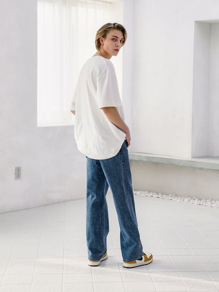 M160 WIDE DENIM PANTS_DEEP BLUE