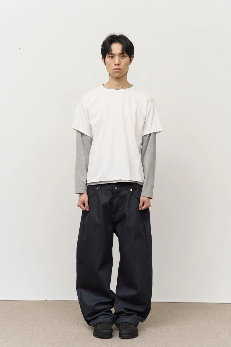 Peo Back Leather Denim