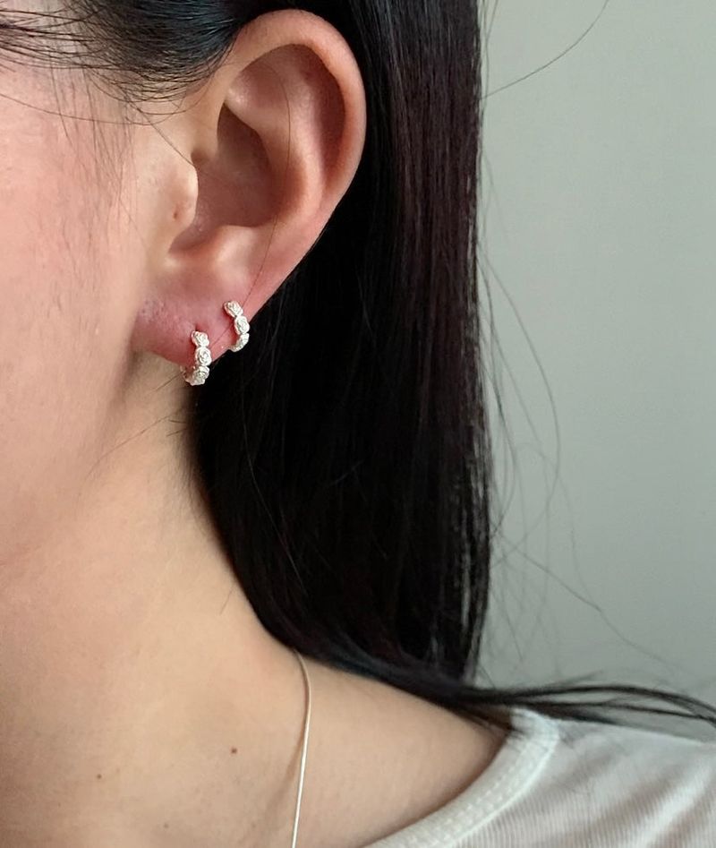  (silver925) ミニローズワンタッチピアス *silver