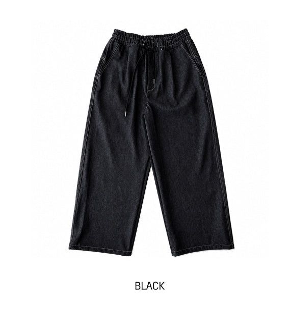 Colden Lettering Banding Wide Denim