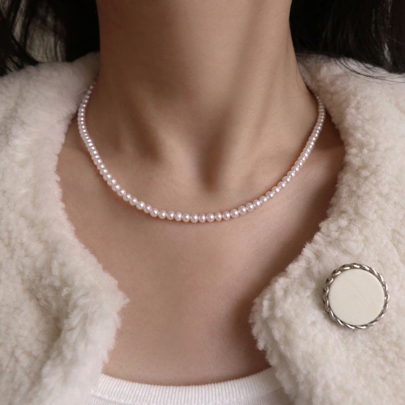 Less is more(レスイズモア)の「14K goldfilled 4mm pearl necklace (swarovski pearl)(Accessories)」