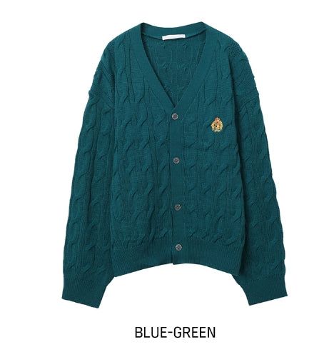 Wappen Cable V-Neck Cardigan