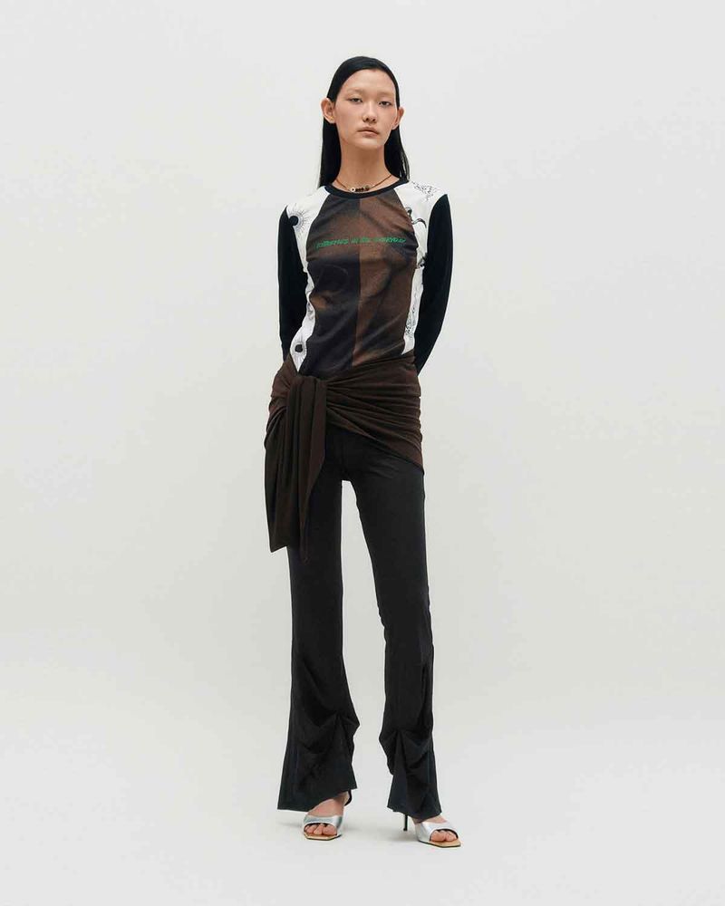Sheer Layering Pants _ BLACK