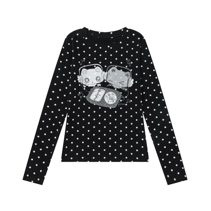 Ellu Dot Round Neck T-shirt