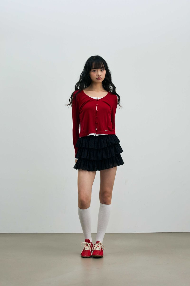 MINI HEART CANCAN SKIRT PANTS / BLACK