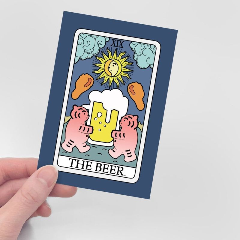 BEER TAROT TIGER POST CARD