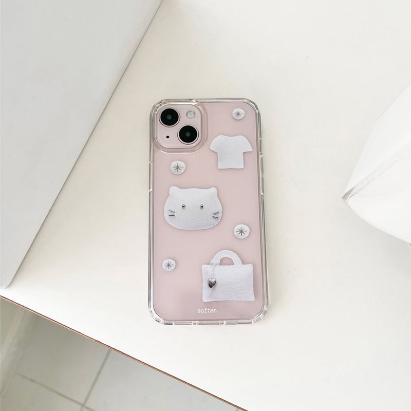 [MADE] silver cat jelly hard case