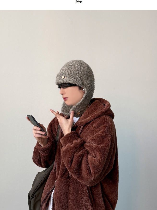 YOURNUS（ユアナス）の「Ear Flap Button Beanie（Hats）」