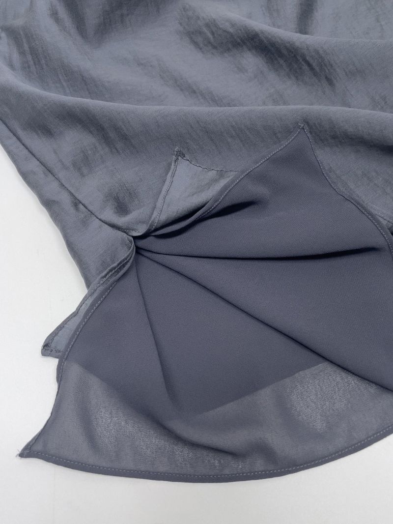 [Belt Set] Noir Drape Short Sleeve Blouse