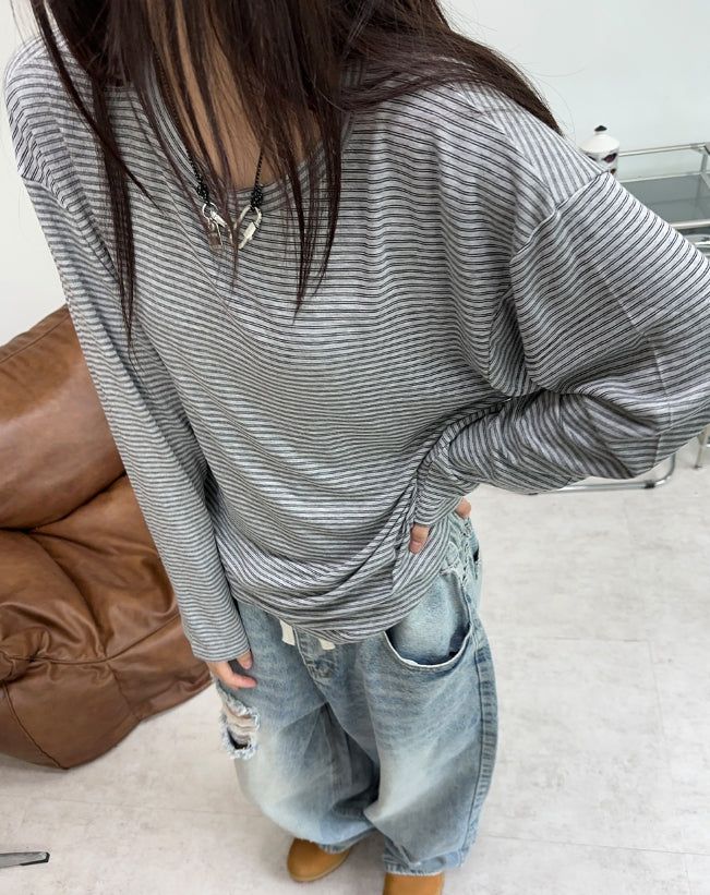 Aaron Loose Fit Striped Long Sleeve