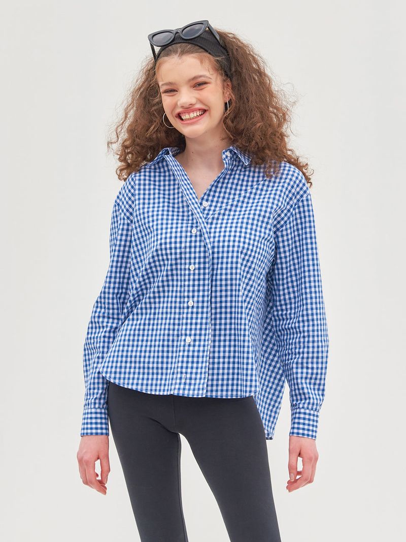 vem.ver(ベムバー)の「GINGHAM CHECK LONG SLEEVES SHIRT_BLUE(Tops)」