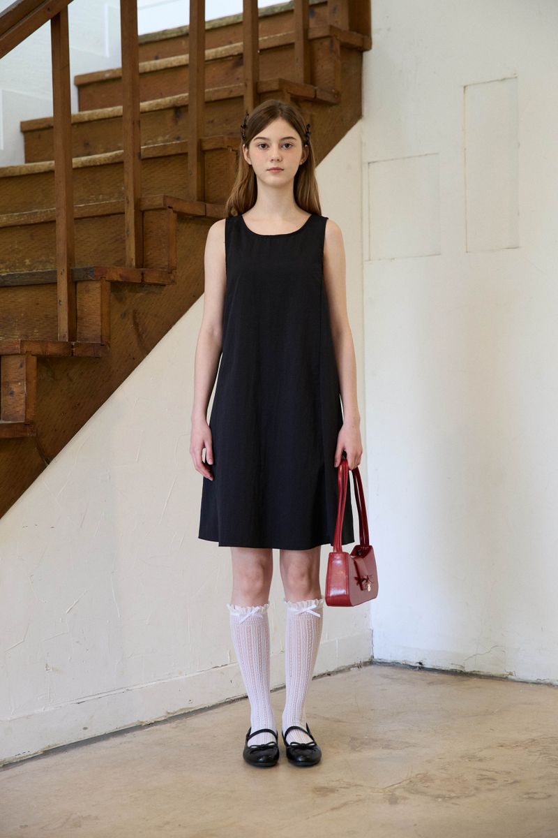 BACK RIBBON DRESS (2 COLORS)