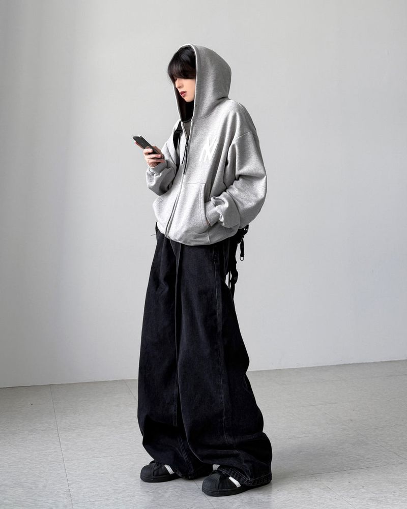 Applique Crop Hood Zip-Up