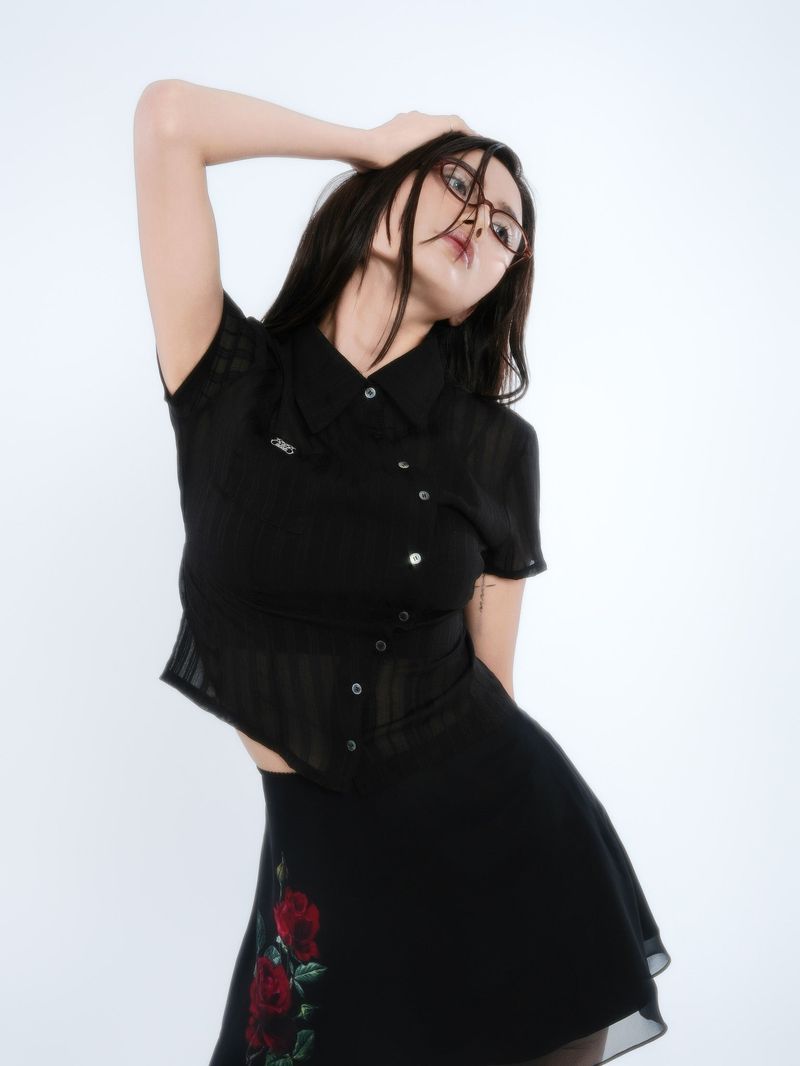 ROSE LAYERED SKIRT [BLACK]