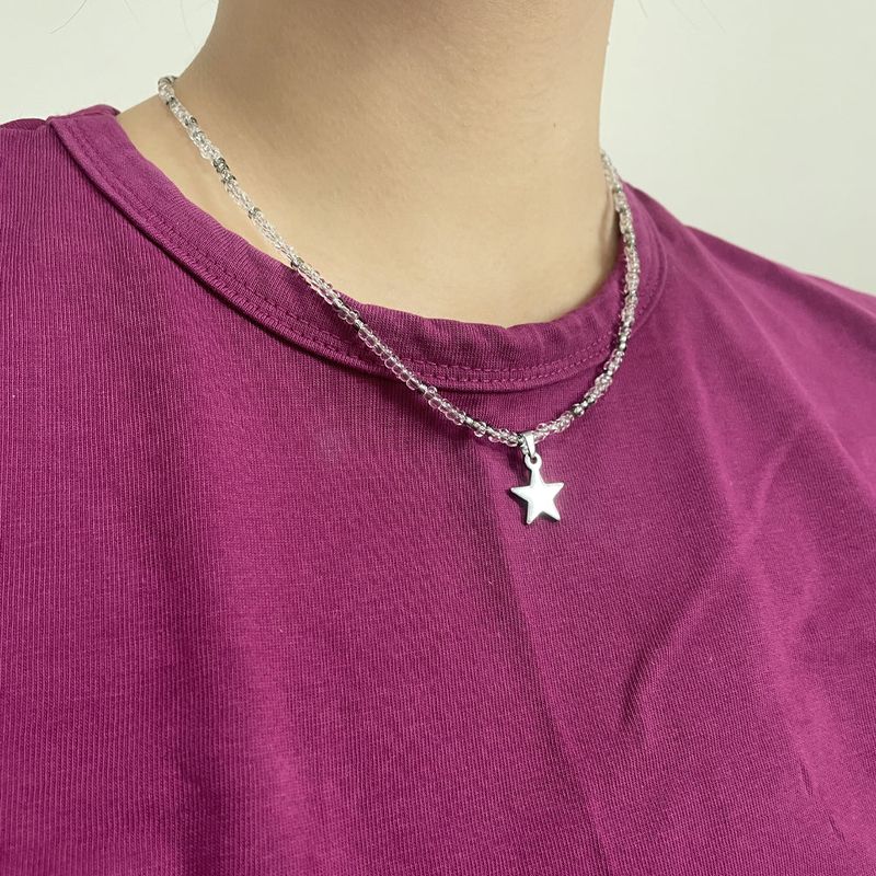 khaki point star necklace