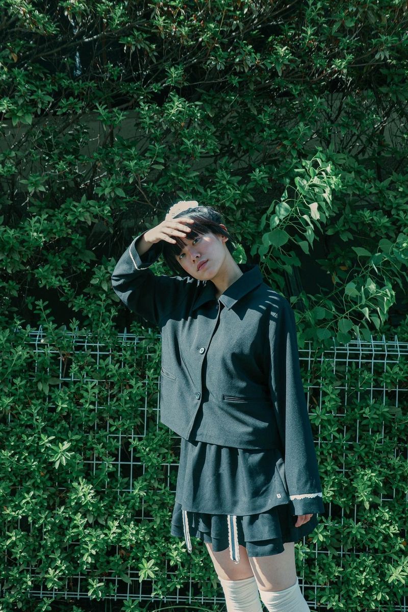 gater tiered skirt(black)