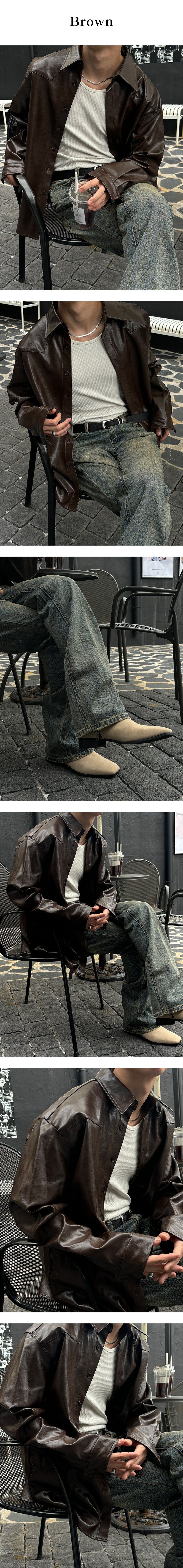  [F/W] Western leather shirts jacket(2color)