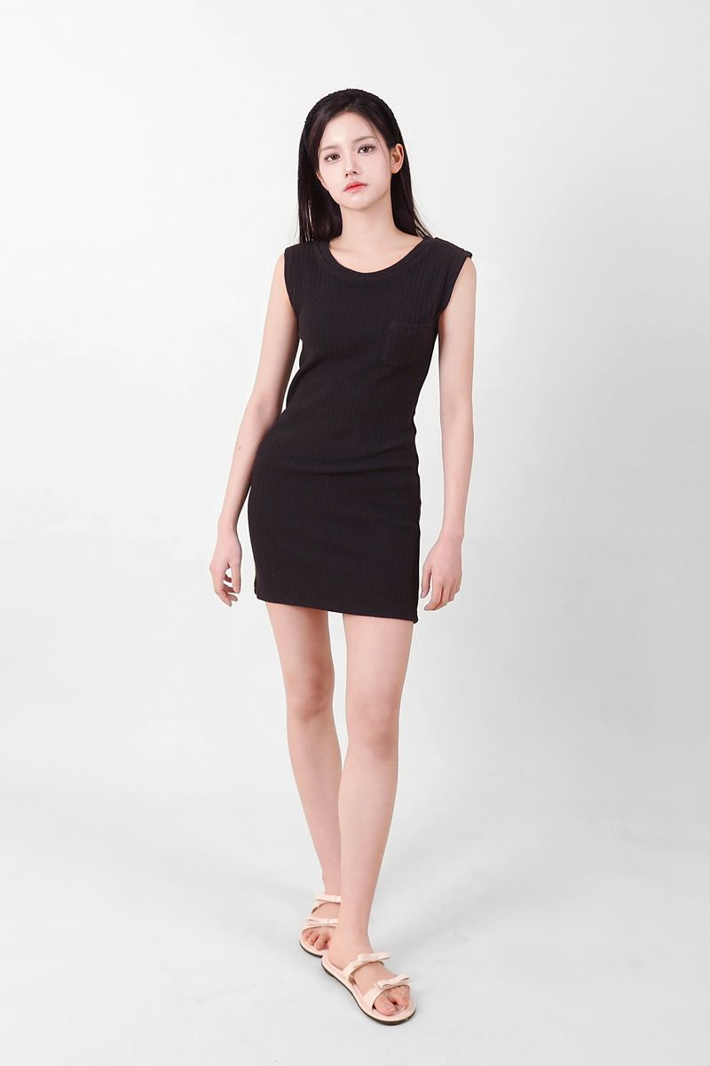 Simple Sleeveless Mini Onepiece Black