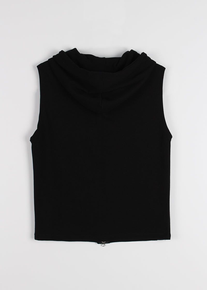 EYELET LINE HOOD VEST
