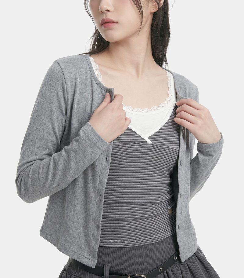 Mia Stripe Layered Cardigan Set