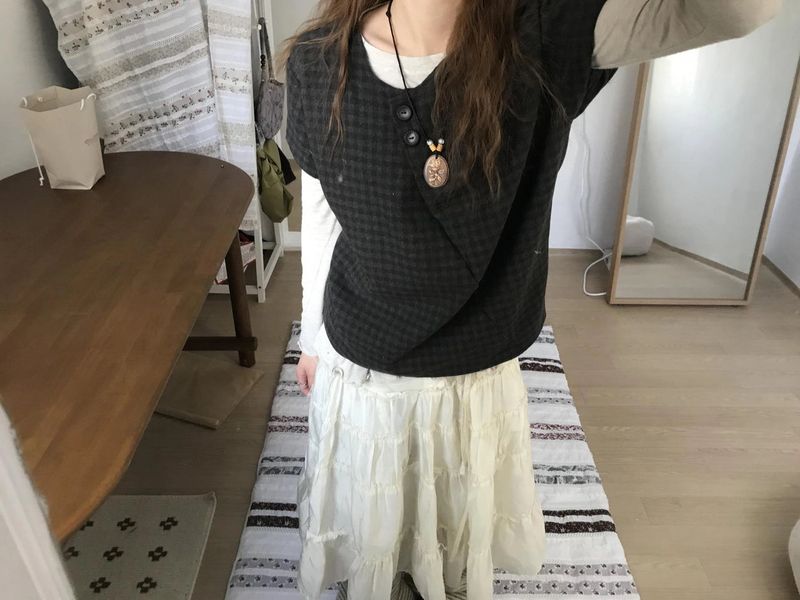 ritten check blouse