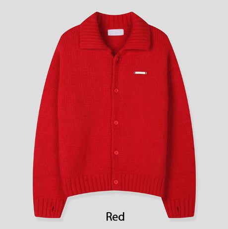 Martic Wool Collar Warmer Knit Cardigan