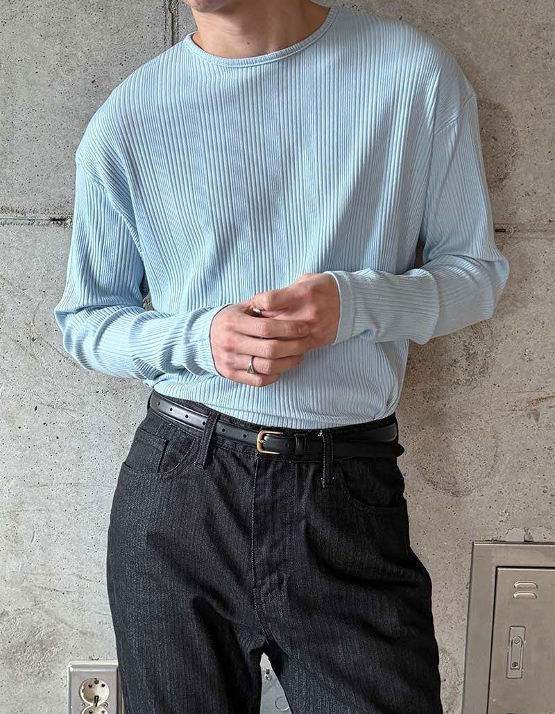 Irrregular rib slim long sleeves(5color)