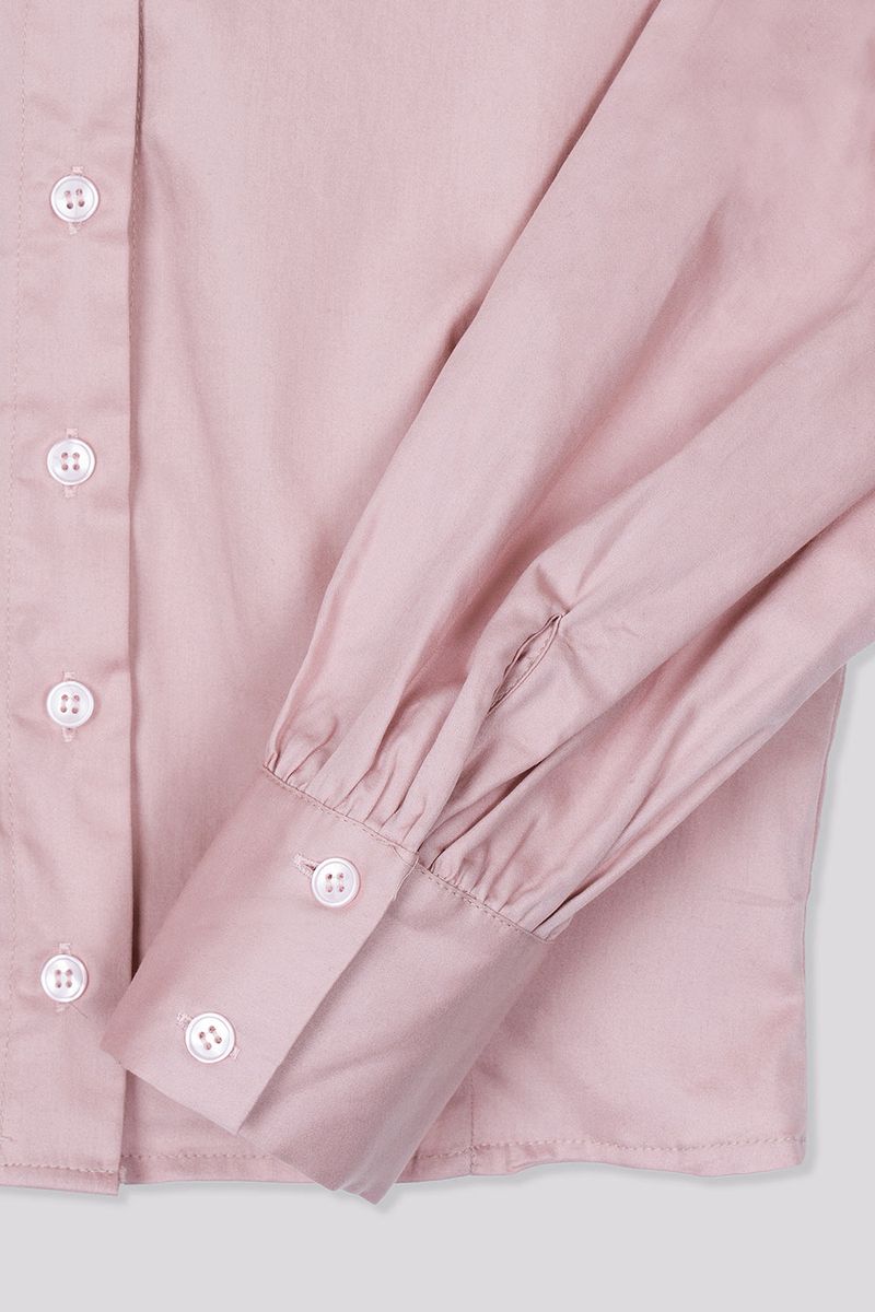 Cropped Puff Shirt Pink