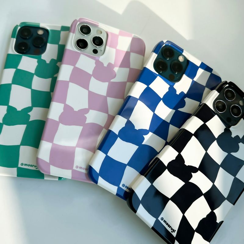 Checkerboard Blue Iphone Bumper case