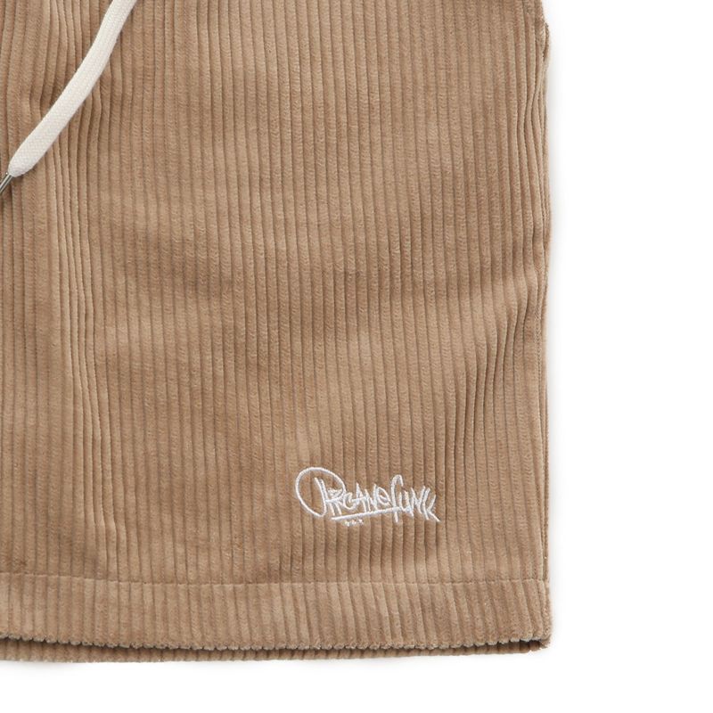 CORDUROY LOGO HALF PANTS CAMEL