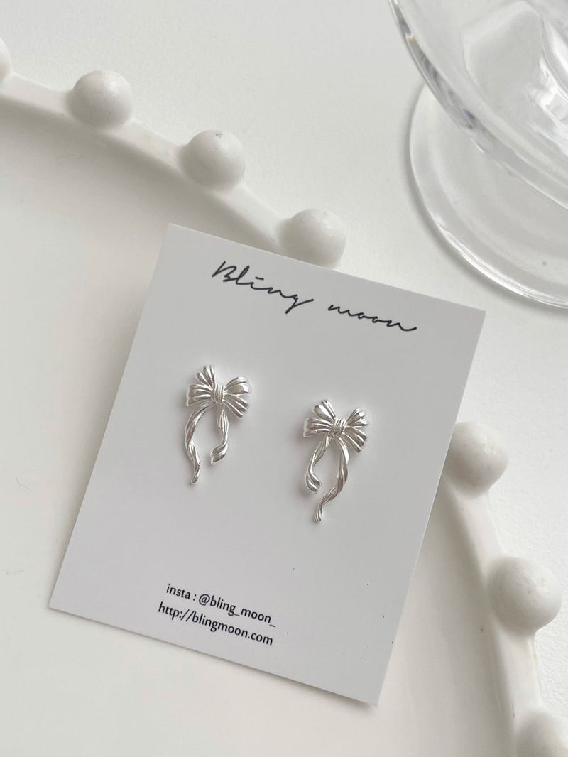 [silver 925] ribbon frill earrings