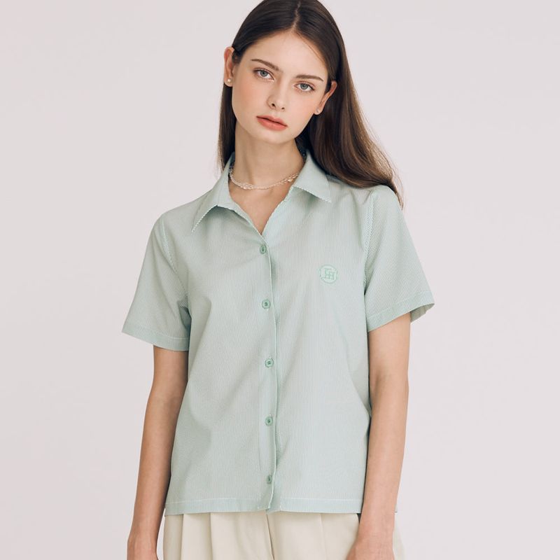 SEERSUCKER STRIPE SHIRT(GREEN)