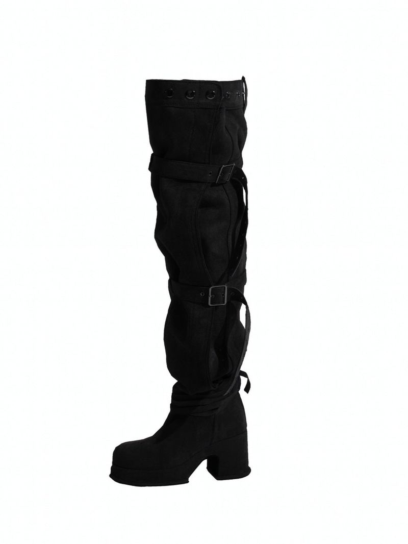 BUCKLE THIGH HIGH BOOTS