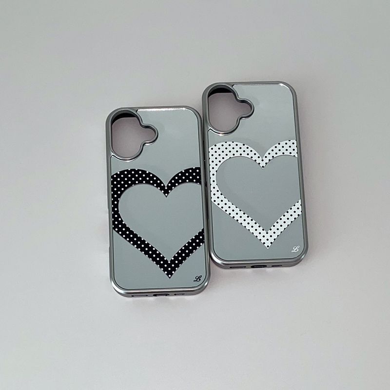 [MADE] HEART DOT PHONE CASE (black mirror bumper)