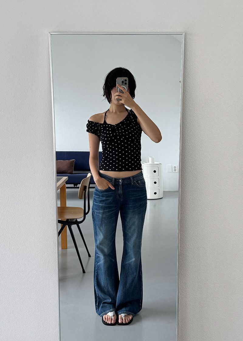 WASHING FLARED DENIM