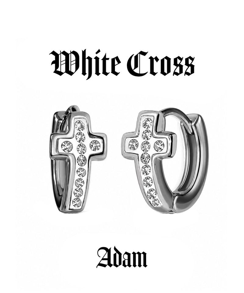 Adamdree（アダムドリー）の「ホワイトクロスキュービックピアス（アクセサリー）」