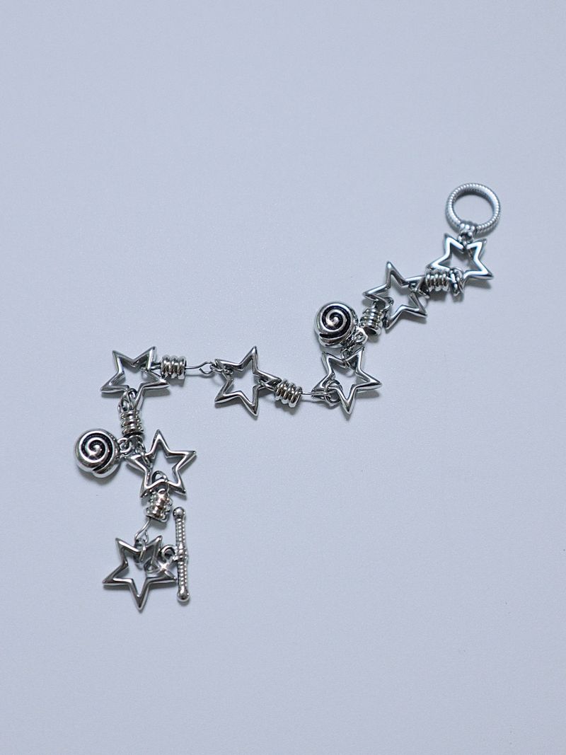 All stainless steel orbit star bracelet