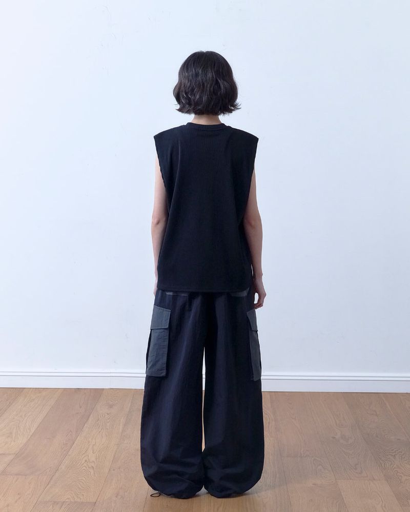 26SS★ Patch Nylon Curved Pants