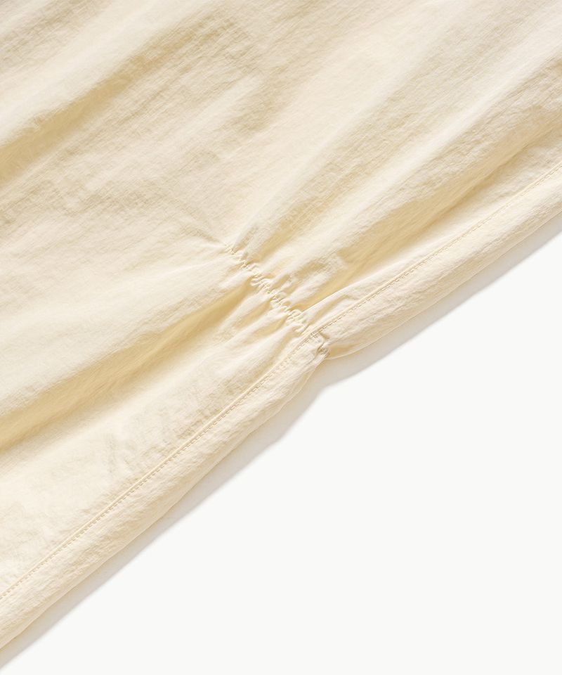 Shirring Nylon Straight Pants - Lemon