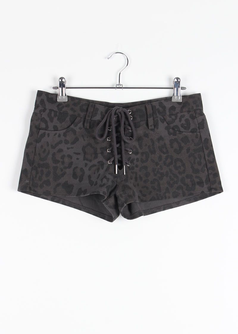 LEOPARD EYELET SHORTS