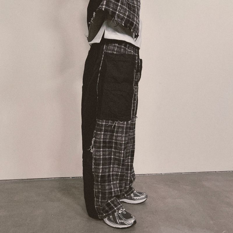 grunge burner check pants_black