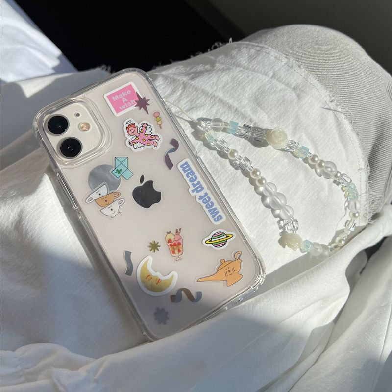 HYONNY.JSG(ヒョニネジャンシング)の「ROSE Blend Crystal Beaded Strap White / Gift Bag Phone Charm Flower(Toys/Key Holders)」