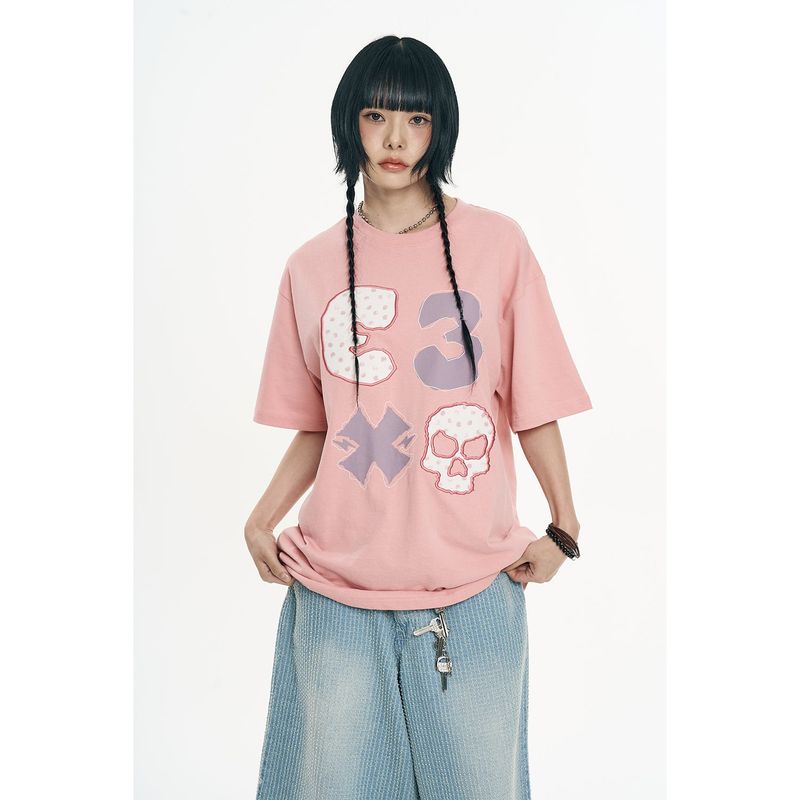 EASY NO EASY(イージーノーイージー)の「Kitsch Dot Short Sleeve - Pink(Tops)」